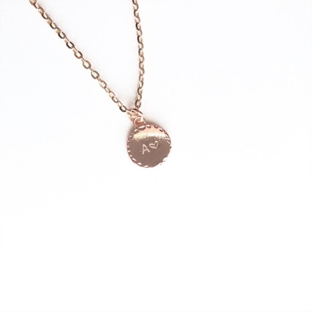 ACE OF HEARTS INITIAL CUSTOM NECKLACE ROSE GOLD